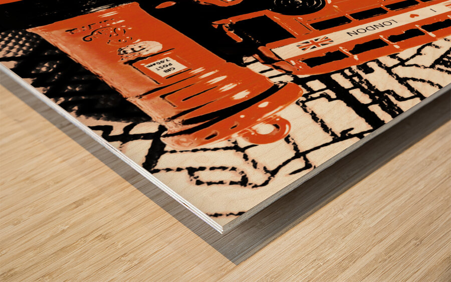 Stacking the double deckers Wood print