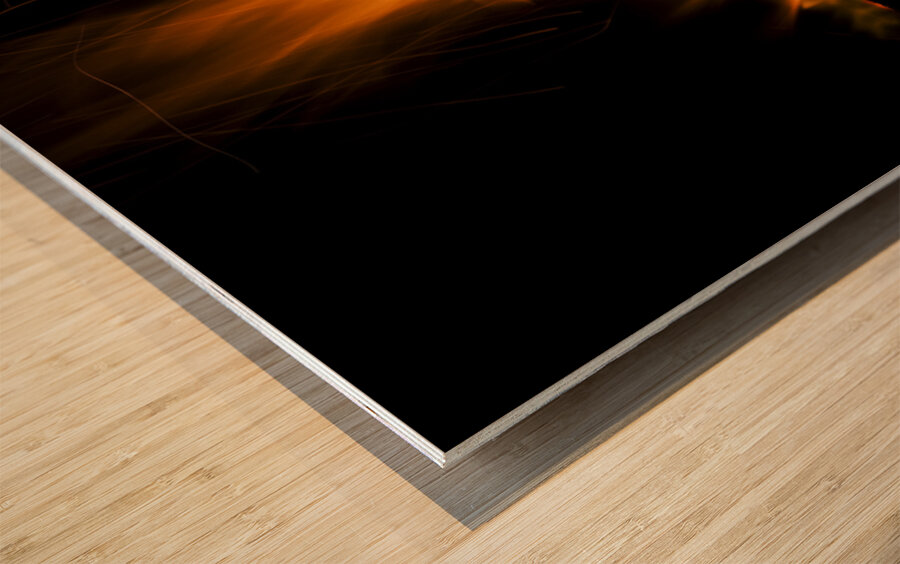 Blazing Campfire Wood print