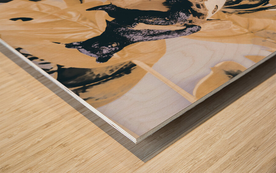 Leafy lake Wood print