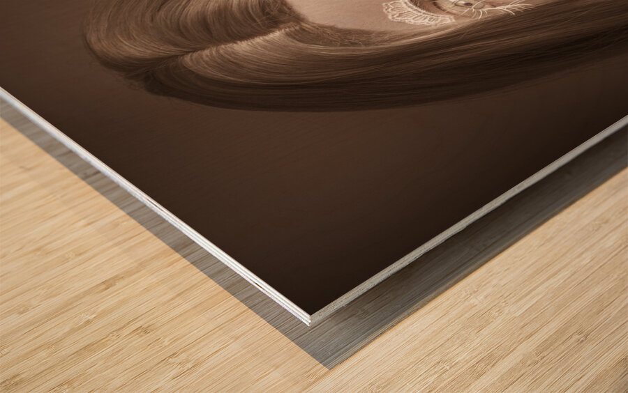 Vintage halloween portrait. Gothic vampire girl Wood print