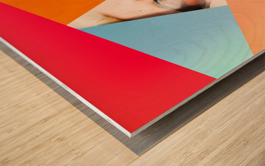 Colourful paper pinup Wood print