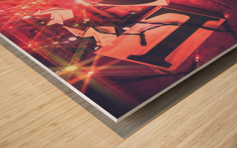 Love birds and wooden sentiments Wood print