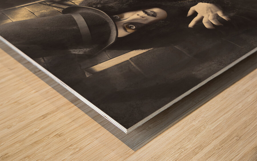 Mystery magician in halls of magic and illusion Wood print