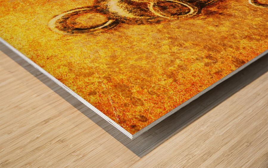 Skull shaped keys in flame Wood print