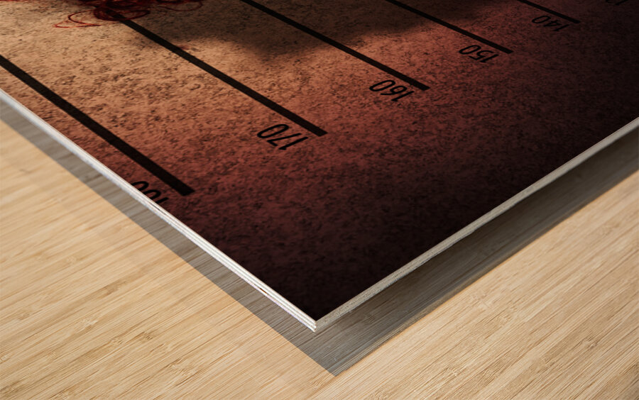 Clown criminal mug shot photo ID on police lines Wood print