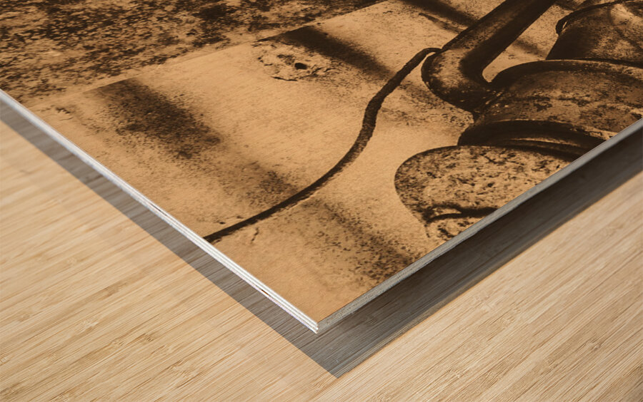 Whiskey at the rusty saw mill Wood print