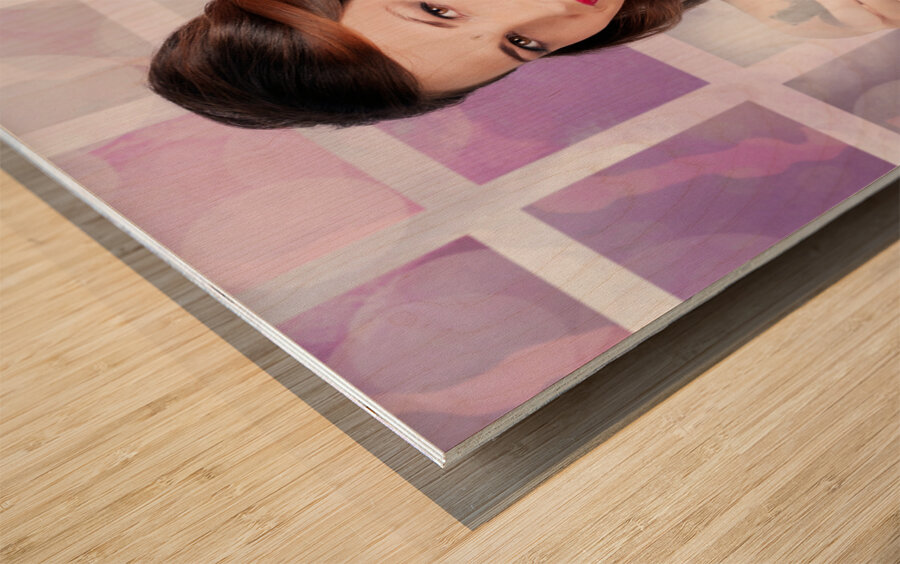 Happy Young Housewife Cleaning With Spray Bottle Wood print