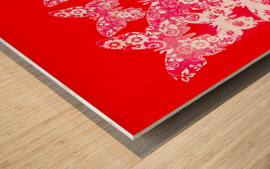 Exotic red wings Wood print