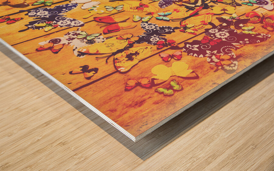 Butterfly Papercraft  Wood print