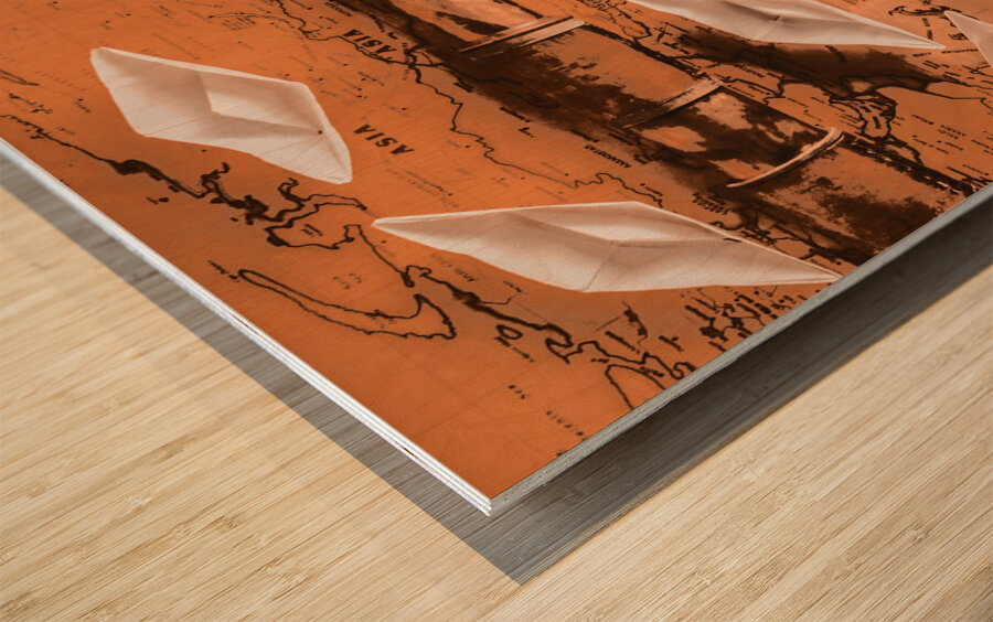 Course for seven seas Wood print