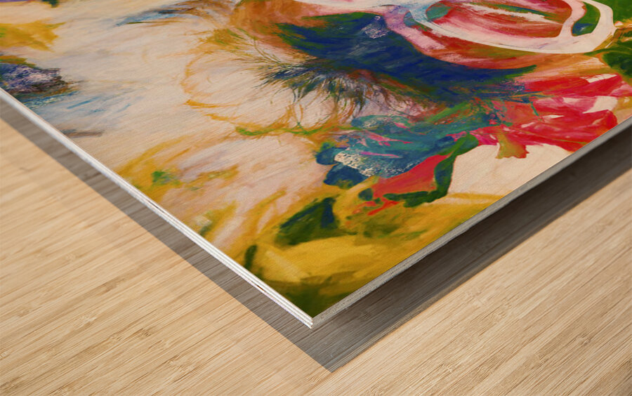 Paint splash pinup art Wood print