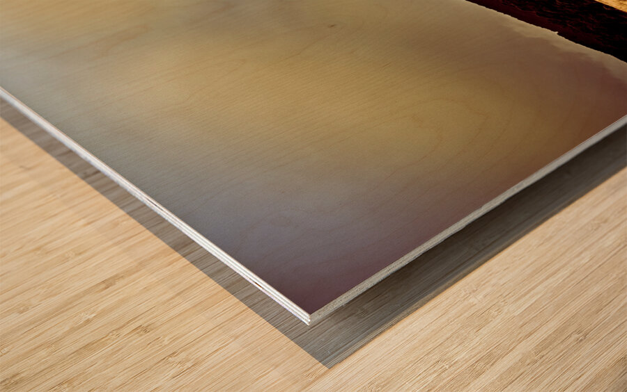 Collapsing old wooden farm building Wood print