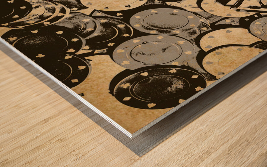 The Poker Saloon Wood print