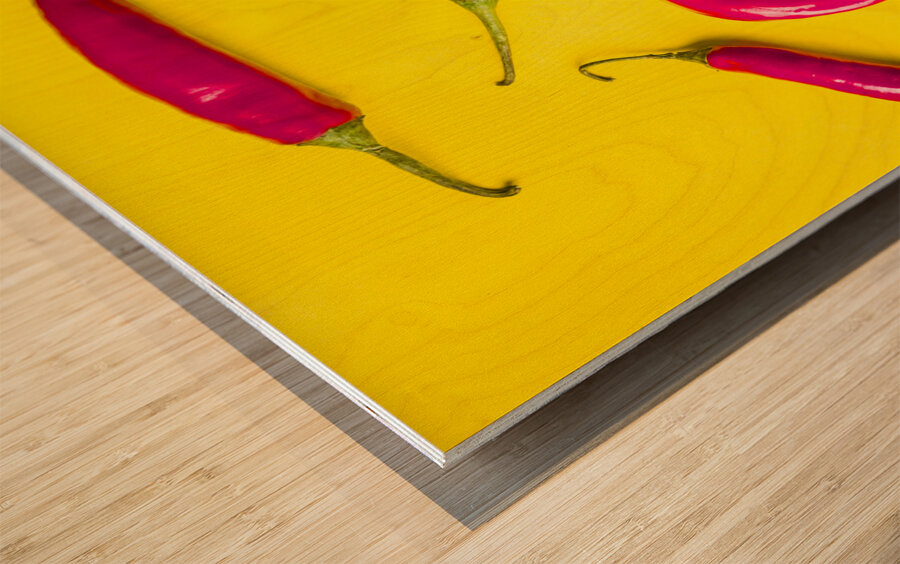 Purple peppers Wood print