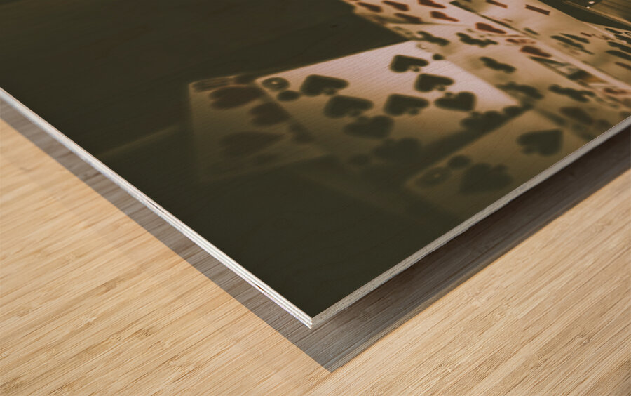 Table games and the wild west saloon  Wood print