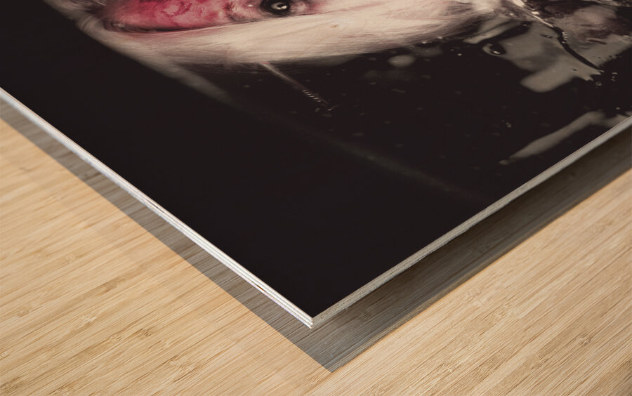 Horror fast food. Drive thru zombie apocalypse Wood print