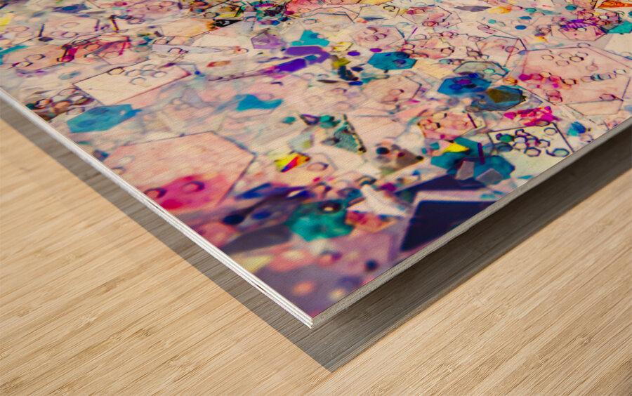 Fractal colors Wood print