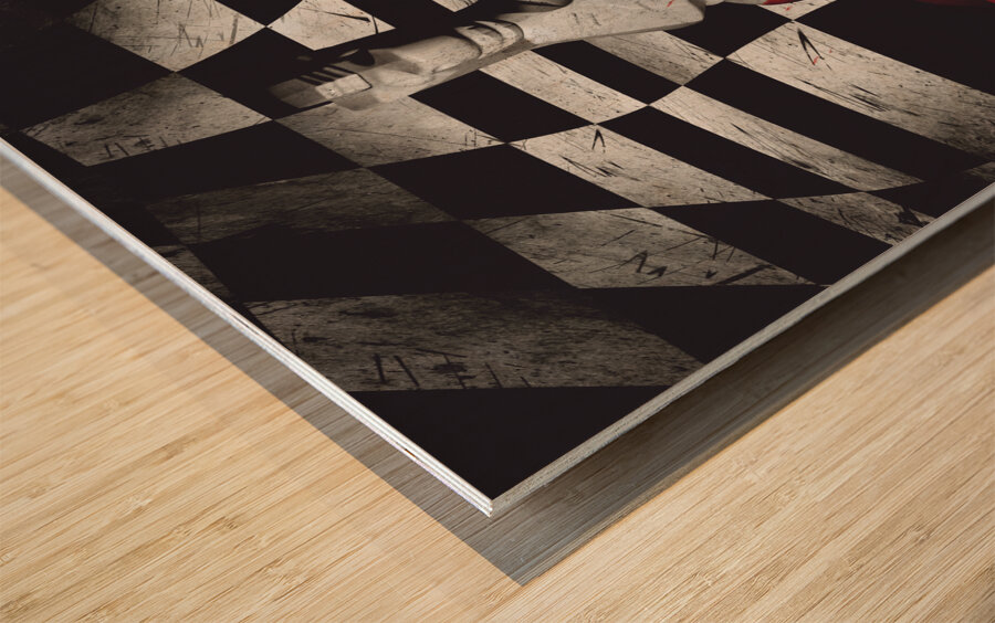 Dark knight of the grand chessboard Wood print