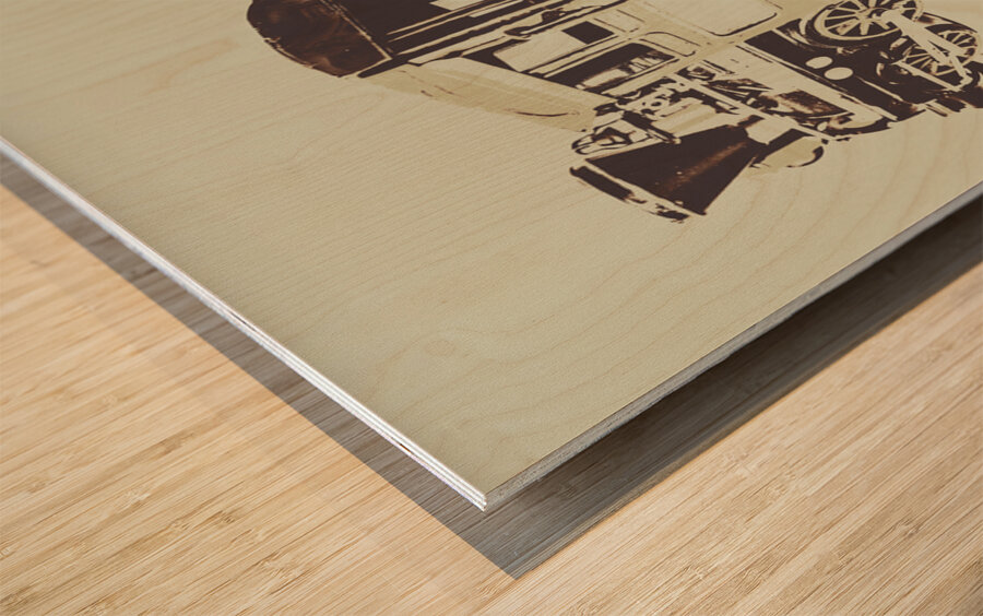 Train stationed Wood print