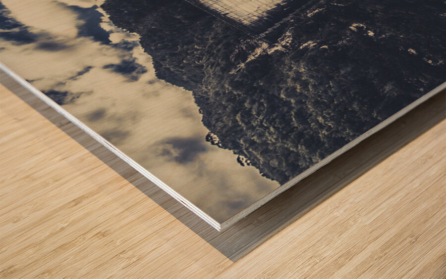 Deep blue ravine   Wood print