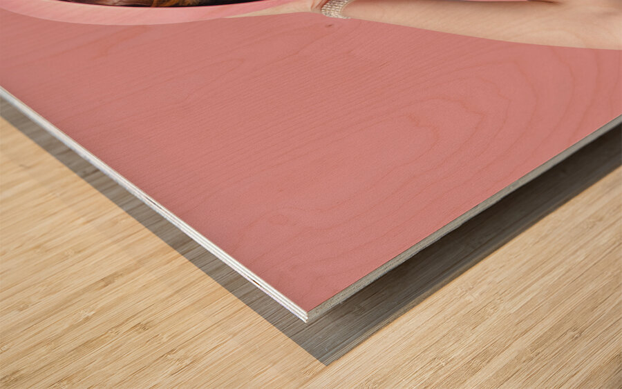 Pinup cook in funny pose Wood print