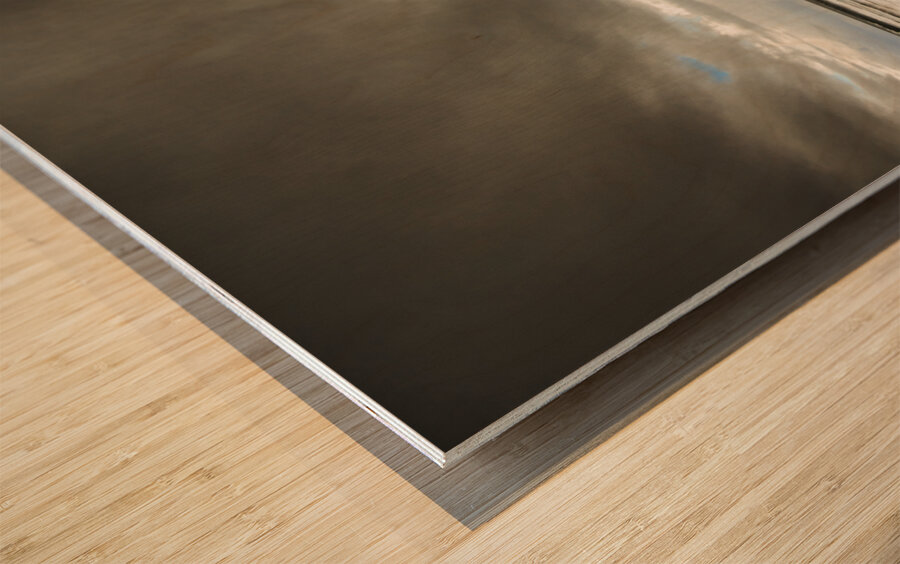 Beach storms and turbulent seas Wood print