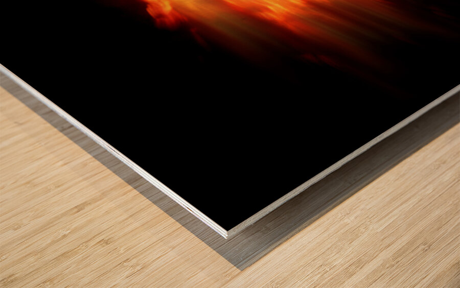 Flame Golf Ball Wood print