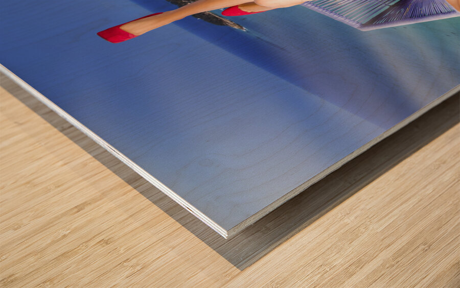 Retro Girl On Travel Trip To Down Under Australia Wood print