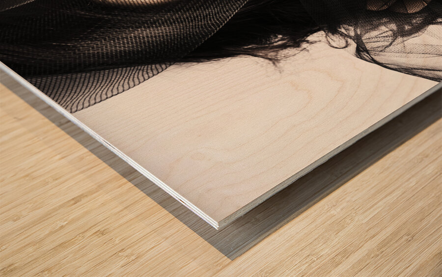 Vouge Fashion Model Wearing Vintage Style Headwear Wood print