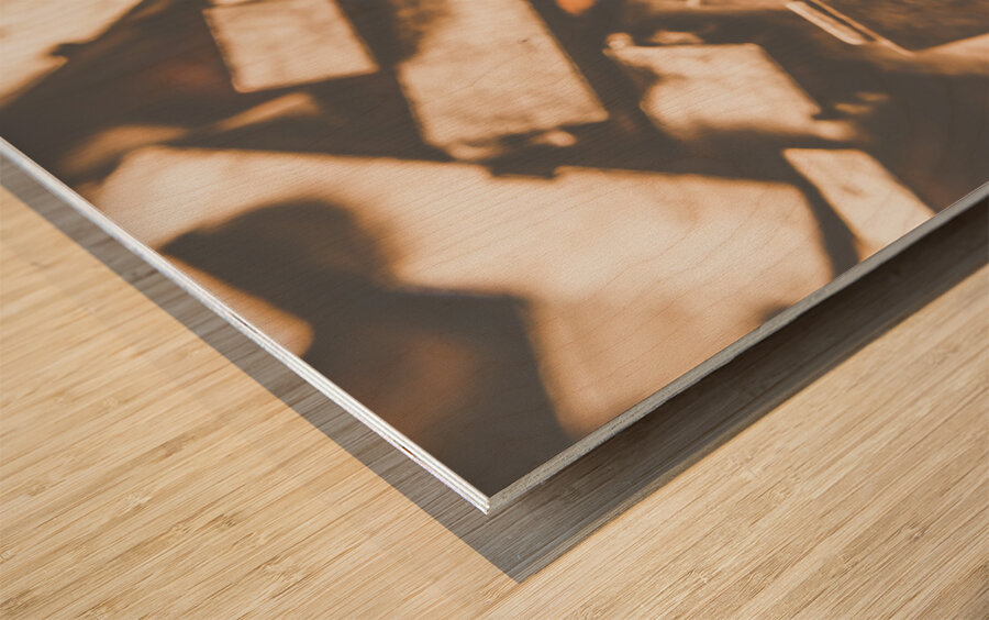 Retro news print  Wood print