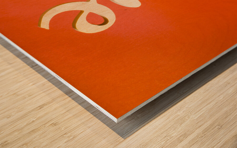 Typographic love decor  Wood print