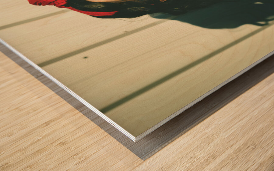 Retro advert. Seventies drive-thru gals Wood print