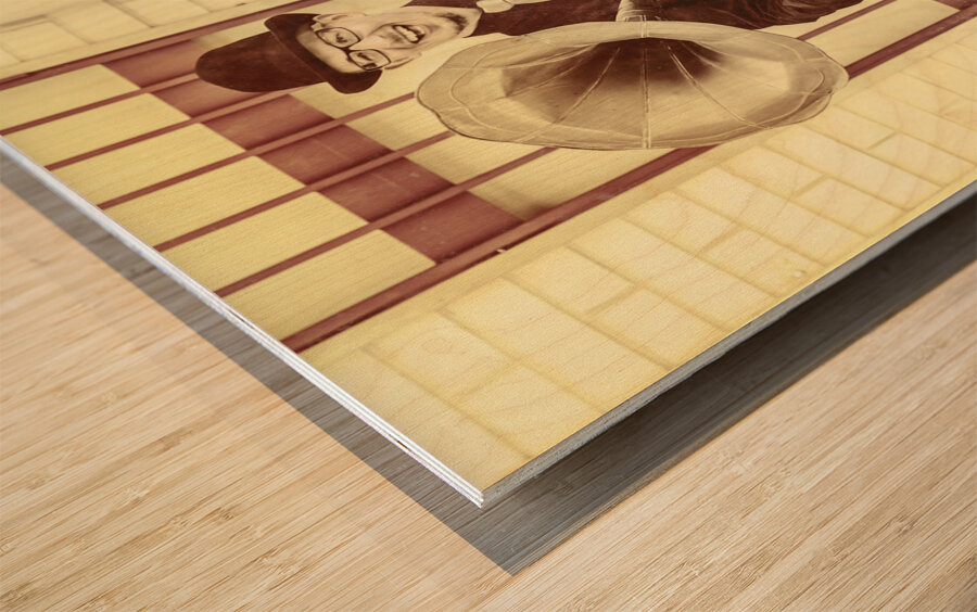 Jazz man in the back alley Wood print