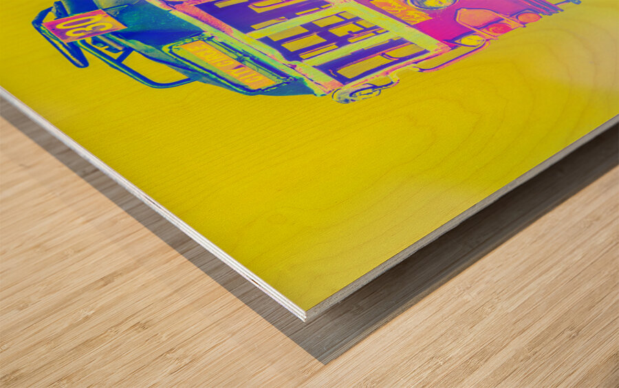 Commuter pop Wood print