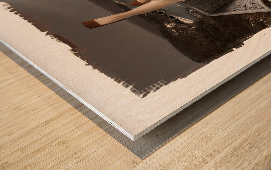 Sixties Classic Pin-Up Beauty In Vintage Fashion Wood print