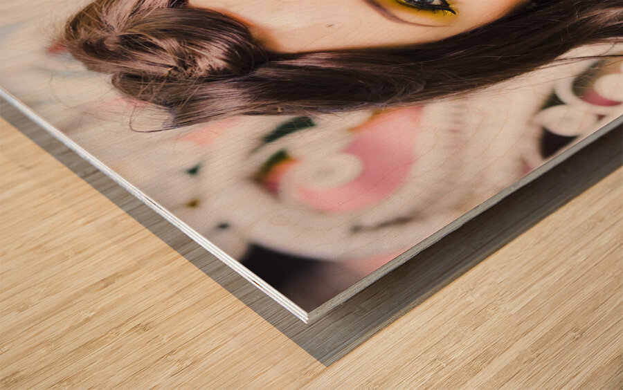 Retro Woman Wood print