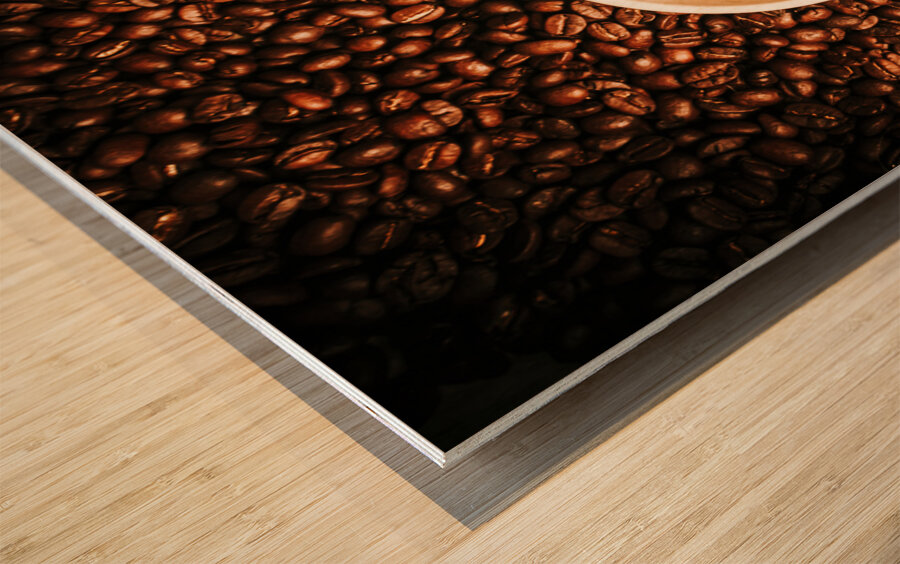 Cup and the coffee store Wood print