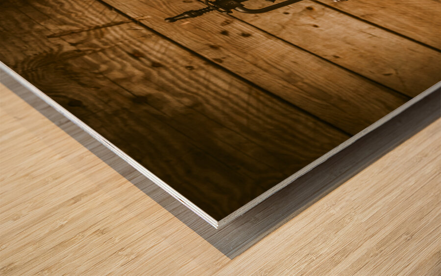 Vintage Manual Grinder And Coffee Beans Wood print