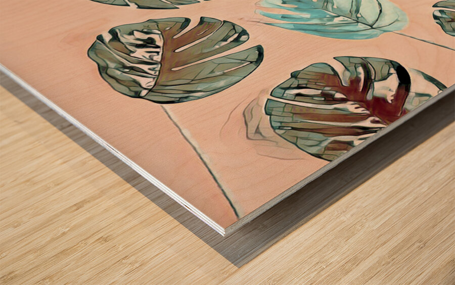 Pastel palm pop Wood print