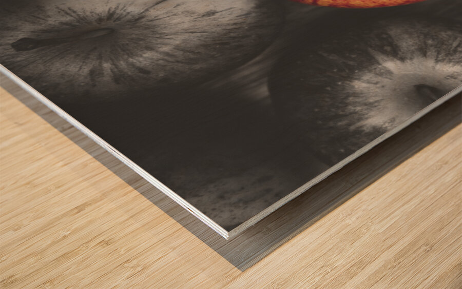 Selective colour still life fruits Wood print