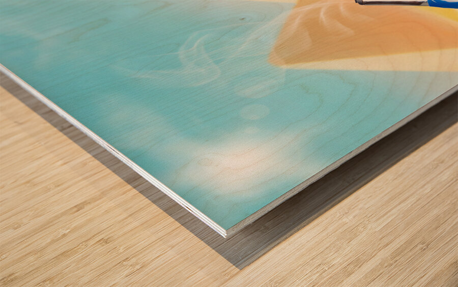 Brunette girl working up a hot Egyptian hair style Wood print