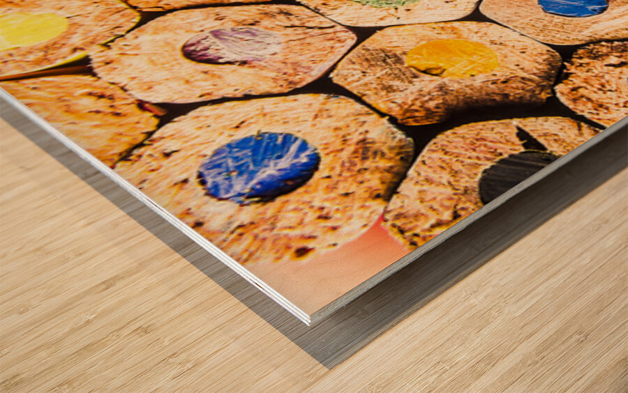 Stacks of colour Wood print