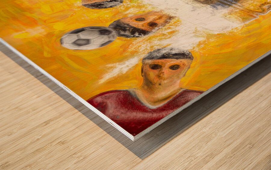 Heads I win foosball you lose Wood print