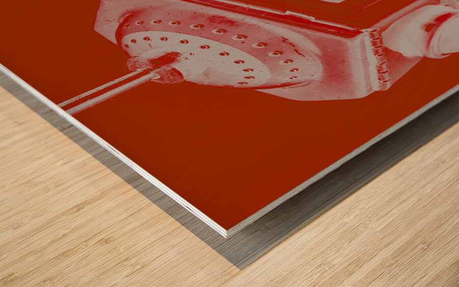 Industrial red Wood print