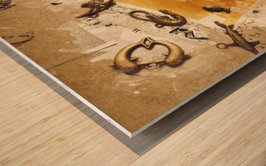 Splashback to the old ocean Wood print