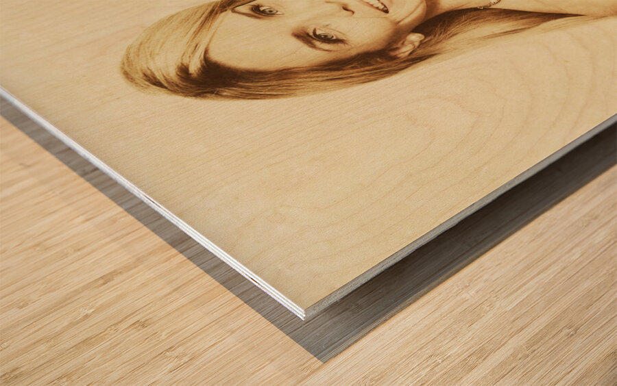 Vintage Woman With Pop Corn And Movie Tickets Wood print