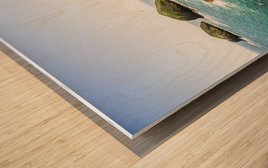 Captivating coastal cliff Wood print