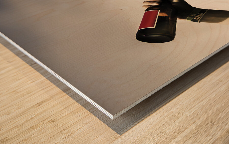 Crazy young Irish man celebrating St Patricks Day  Wood print