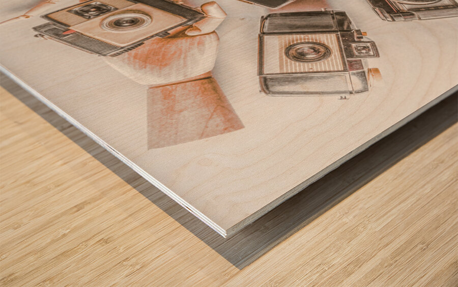 In the studio Wood print