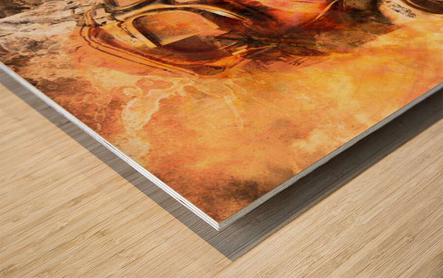 Painted pilots at war Wood print